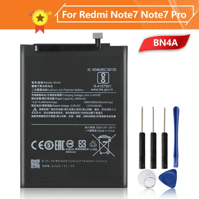 Production 2024 Phone Battery BN4A For Xiaomi Redmi Note7 Pro Note 7 M1901F7C Replacement Batteries With Tools
Production 2024 Phone Battery BN4A For Xiaomi Redmi Note7 Pro Note 7 M1901F7C Replacement Batteries With Tools