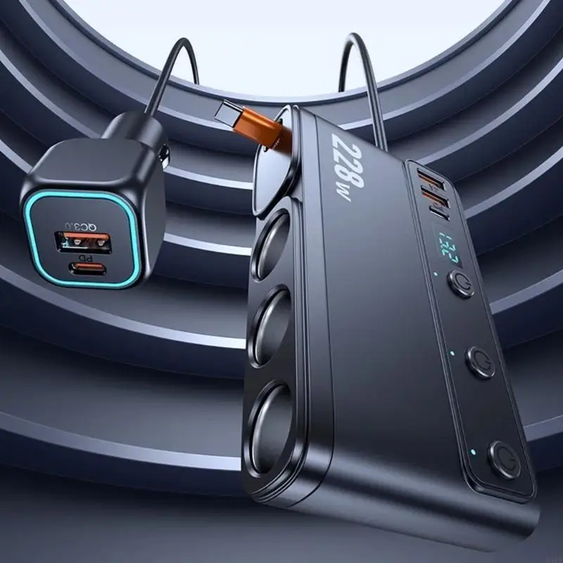 Адаптер 9 в 1 для автомобильных зарядных устройств большой мощности 228 Вт с телескопическим кабелем для быстрой зарядки QC3.0
Адаптер 9 в 1 для автомобильных зарядных устройств большой мощности 228 Вт с телескопическим кабелем для быстрой зарядки QC3.0