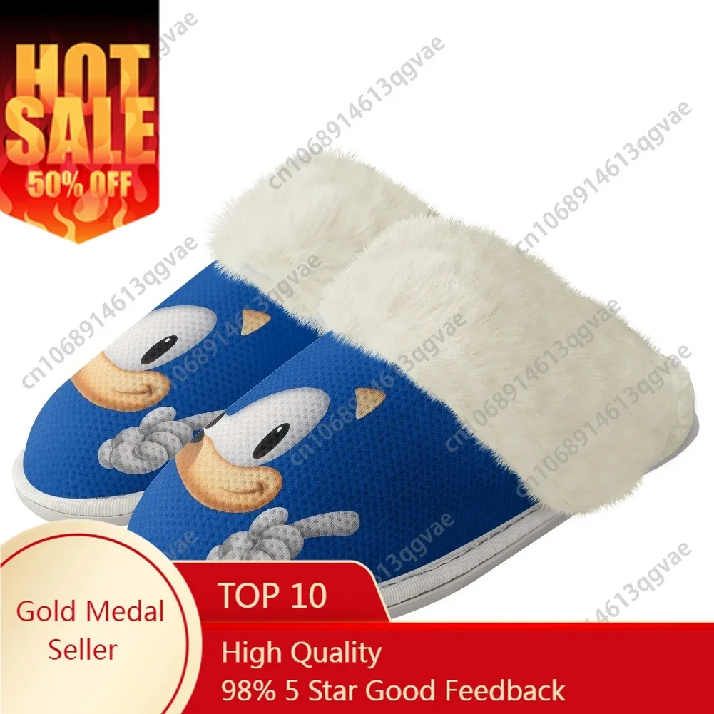 Cute Cartoon Blue Hedgehog Pattern Plush Slippers Keep Warm Shoes Mens Womens Home Cotton Bedroom Custom Thermal Light Slipper
Cute Cartoon Blue Hedgehog Pattern Plush Slippers Keep Warm Shoes Mens Womens Home Cotton Bedroom Custom Thermal Light Slipper