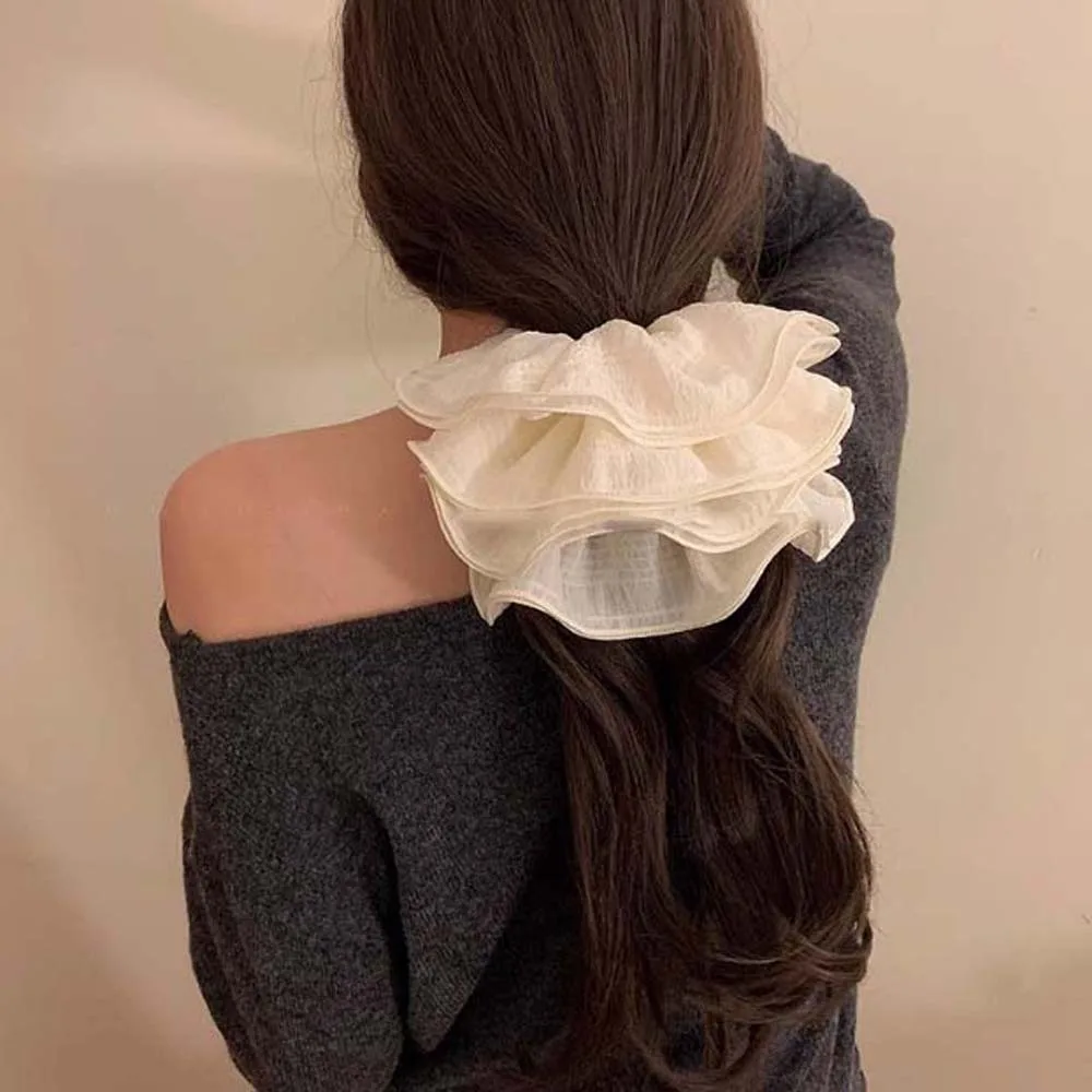 Korean Style Large Intestine Head Rope Solid Color Elastic Lace Pleats Scrunchies 4-layer Sweet Hair Bands Ponytail Holder Daily
Korean Style Large Intestine Head Rope Solid Color Elastic Lace Pleats Scrunchies 4-layer Sweet Hair Bands Ponytail Holder Daily