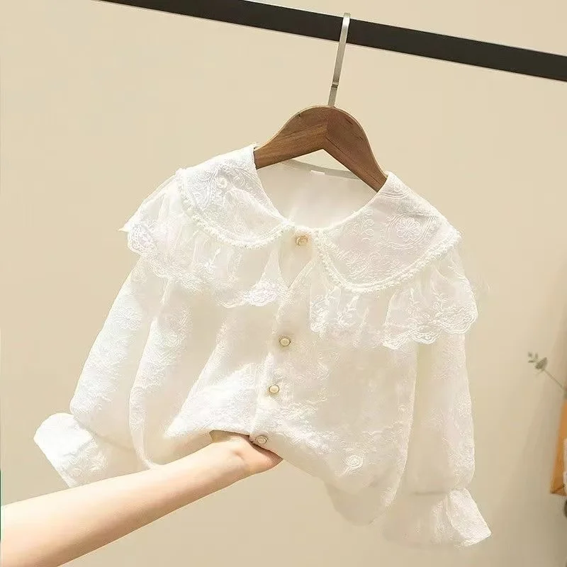 Children's Clothing Girls' White Long Sleeved Shirt 2025 New Style Children's Spring and Autumn Double-layer Collar Shirt Korean
Children's Clothing Girls' White Long Sleeved Shirt 2025 New Style Children's Spring and Autumn Double-layer Collar Shirt Korean