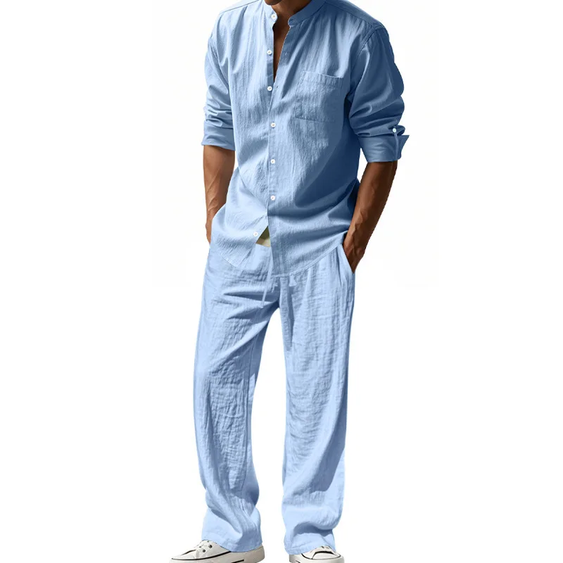2026 Mens Linen Shirt Pants Set Long Sleeve Loose Breathable Four Seasons Casual European American Beach Vacation Lightweight Ou
2026 Mens Linen Shirt Pants Set Long Sleeve Loose Breathable Four Seasons Casual European American Beach Vacation Lightweight Ou