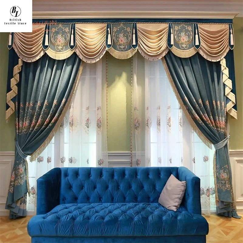 Custom Size!! American Blue Jacquard Chenille Tassel Embroidered Fashion Curtains for Living Dining Room Bedroom Decor Window
Custom Size!! American Blue Jacquard Chenille Tassel Embroidered Fashion Curtains for Living Dining Room Bedroom Decor Window