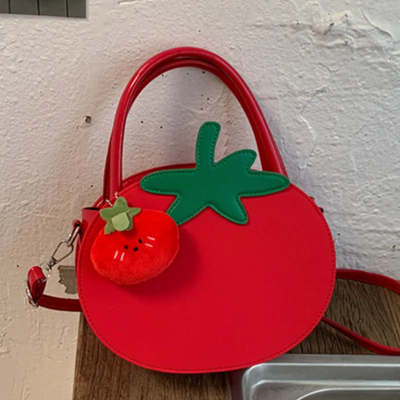 Cute Tomato Shaped Handbag With Pendant Women Cartoon Vegetable Shoulder Crossbody Bag Girls Color-block Casual Tote Purse
Cute Tomato Shaped Handbag With Pendant Women Cartoon Vegetable Shoulder Crossbody Bag Girls Color-block Casual Tote Purse