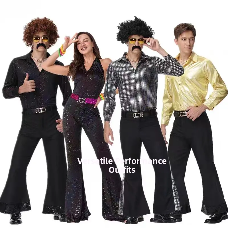 Костюм для дискотеки на Хэллоуин для взрослых, 70-е годы, расклешенные брюки в стиле ретро, женский наряд в стиле хиппи, сценическое представление, традиционный китайский сгусток...
Костюм для дискотеки на Хэллоуин для взрослых, 70-е годы, расклешенные брюки в стиле ретро, женский наряд в стиле хиппи, сценическое представление, традиционный китайский сгусток...