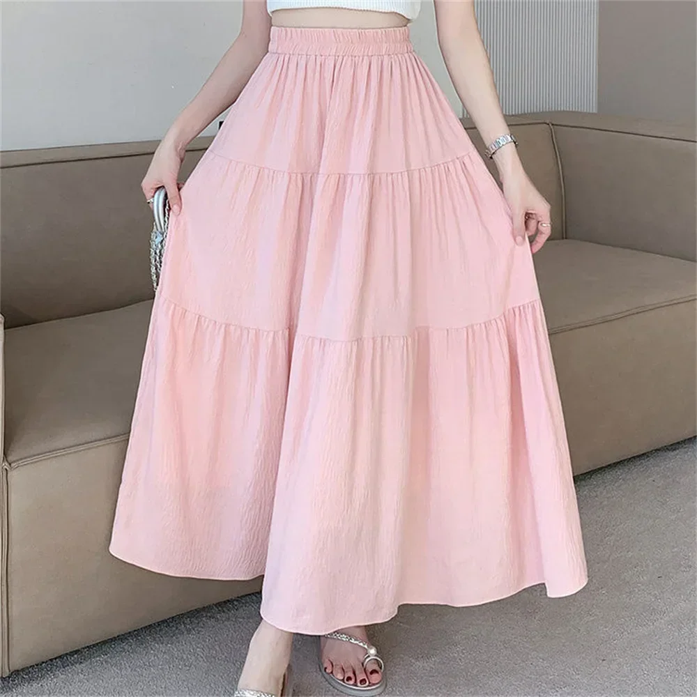 Women Patchwork A-Line Skirts Woman Solid Color All-Match White Midi Skirts 2024 Fashion High Waist Summer New Pink Long Skirt
Women Patchwork A-Line Skirts Woman Solid Color All-Match White Midi Skirts 2024 Fashion High Waist Summer New Pink Long Skirt
