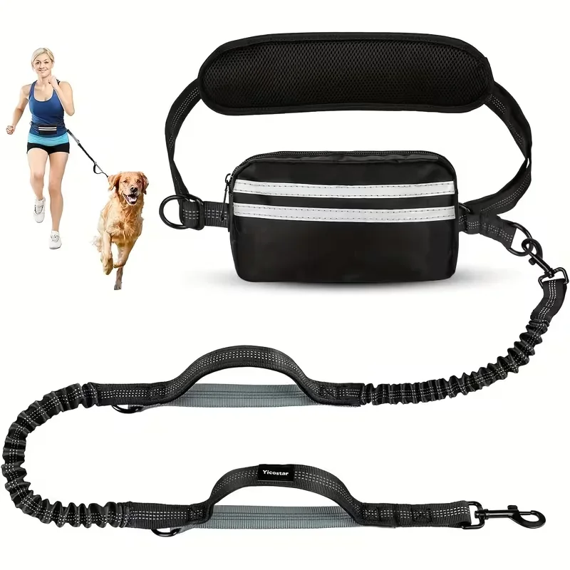 Dog Leash with Waist Bag, Adjustable Reflective Bungee Leash for Running Walking
Dog Leash with Waist Bag, Adjustable Reflective Bungee Leash for Running Walking