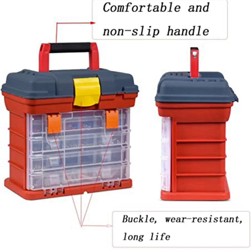 Detachable Toolbox With 4 Layers And 72 Compartments Can Place Screws, Nuts And Wrenches Capacity Stool Carrying Handle
Detachable Toolbox With 4 Layers And 72 Compartments Can Place Screws, Nuts And Wrenches Capacity Stool Carrying Handle