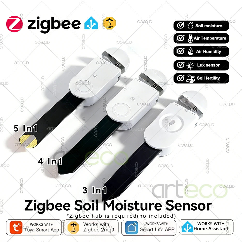 Датчик влажности, плодородия, температуры и освещенности Zigbee для умного дома Tuya Smart Life Z2MQTT
Датчик влажности, плодородия, температуры и освещенности Zigbee для умного дома Tuya Smart Life Z2MQTT