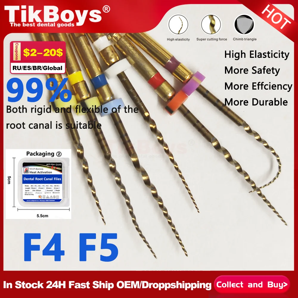 SX-F3 Dental Instrument Super Endo Files Gold Files Engine Use Rotary Files Golden Endondontic Root Canal NITI Dentist Tool
SX-F3 Dental Instrument Super Endo Files Gold Files Engine Use Rotary Files Golden Endondontic Root Canal NITI Dentist Tool