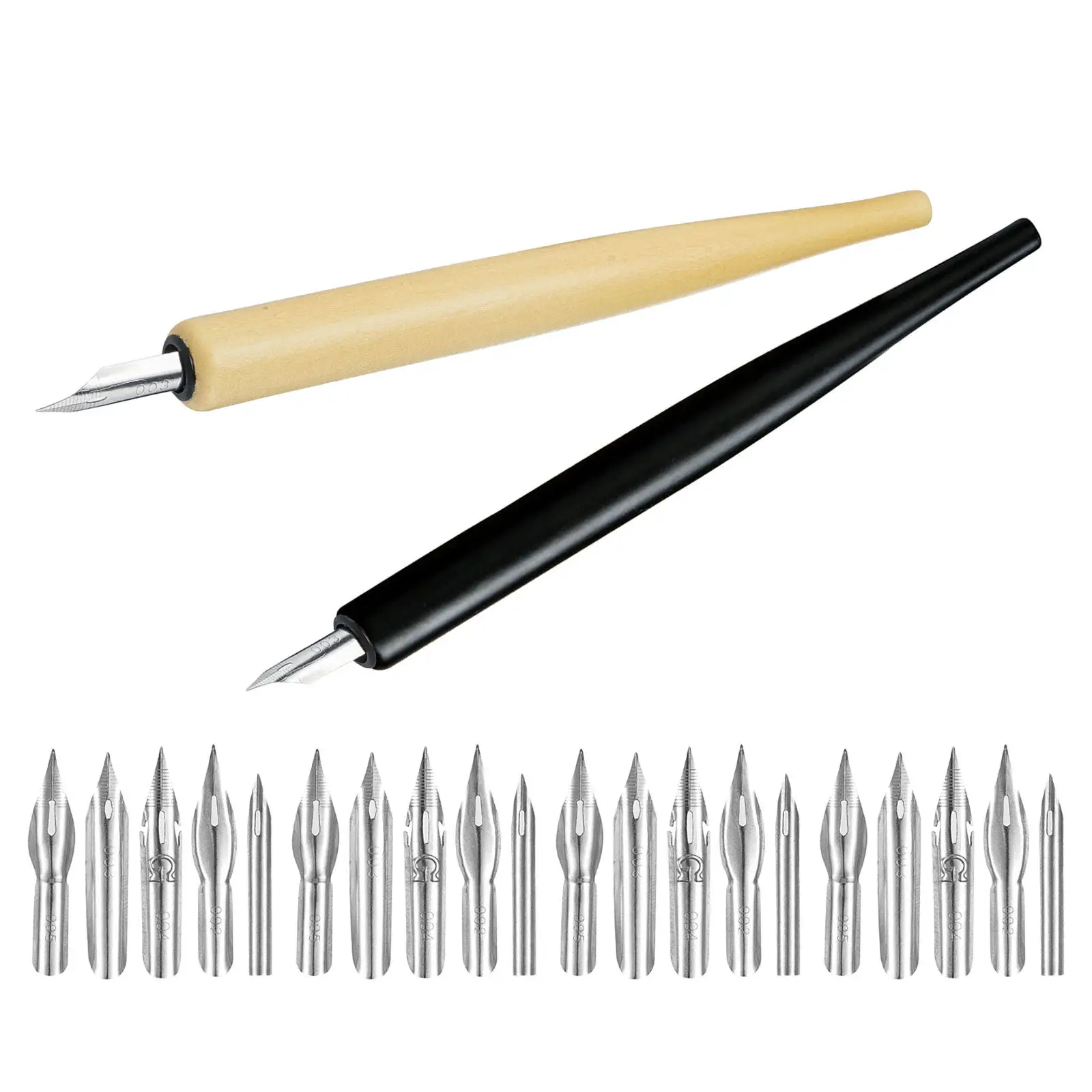 2Sets Artistic Dip Pen Nib Set Wood Nib Holder for Comic Book Illustration Lettering Sketching Drawing Ink Control Traditional
2Sets Artistic Dip Pen Nib Set Wood Nib Holder for Comic Book Illustration Lettering Sketching Drawing Ink Control Traditional