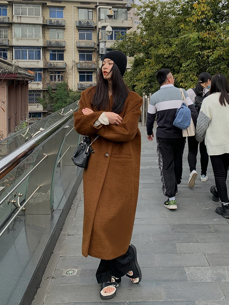 Loebian карамельное зимнее пальто, двубортное шерстяное свободное пальто миди с воротником, верхняя одежда для блоггеров, поездок на работу, длинный све
Loebian карамельное зимнее пальто, двубортное шерстяное свободное пальто миди с воротником, верхняя одежда для блоггеров, поездок на работу, длинный све