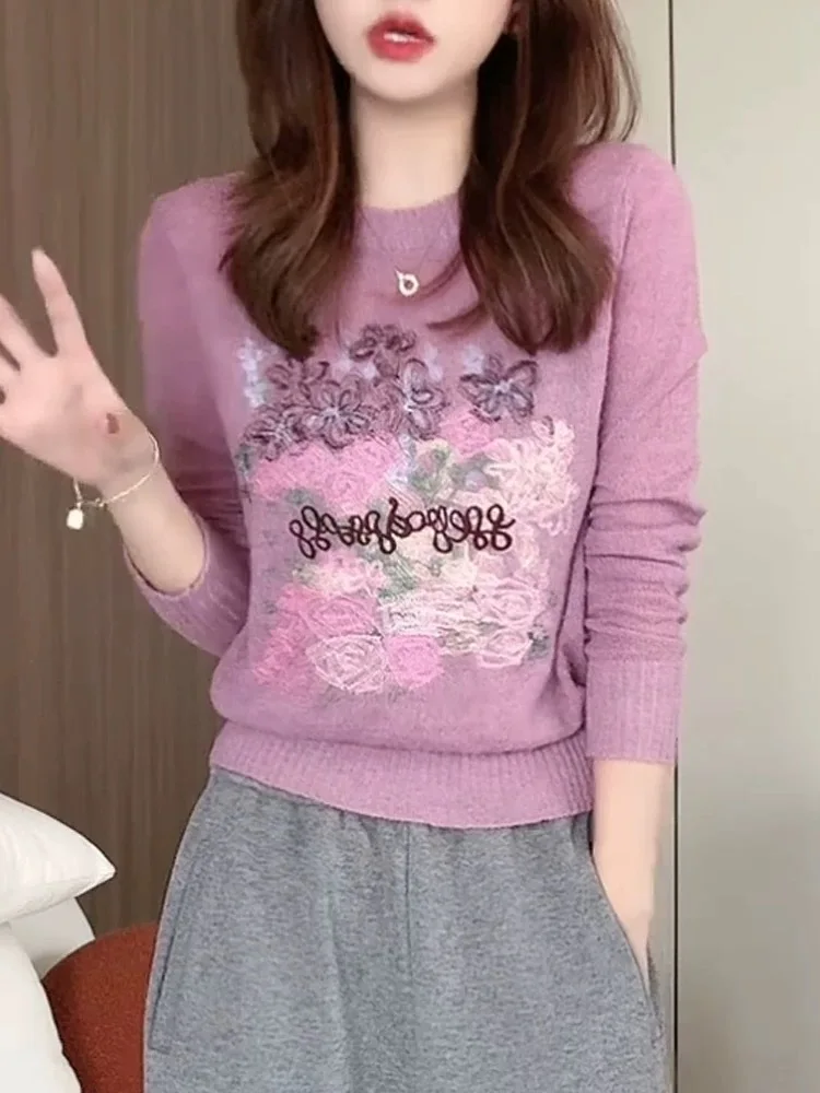 Embroidery Vintage Sweater Knit Women 2025 Spring Stylish Chic Elegant Ladies Pullover Tops Round Neck Jumpers Pastel Clothes
Embroidery Vintage Sweater Knit Women 2025 Spring Stylish Chic Elegant Ladies Pullover Tops Round Neck Jumpers Pastel Clothes