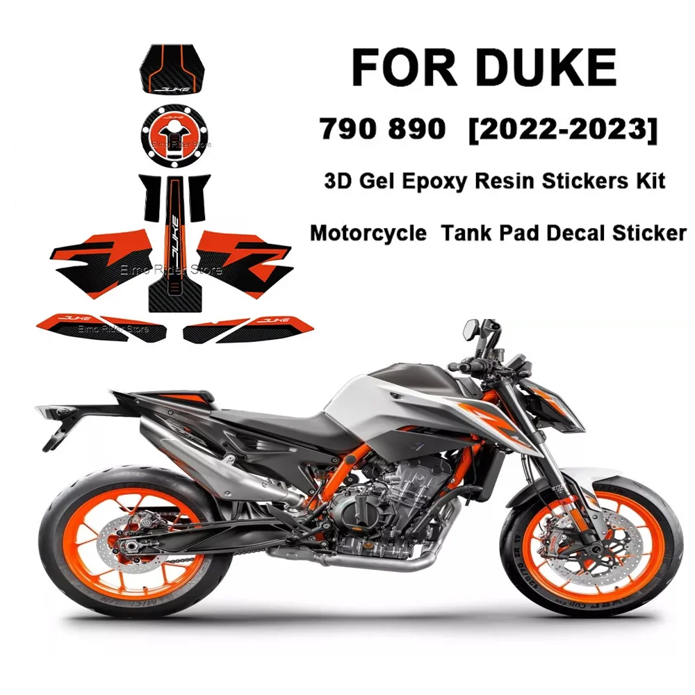 Для Duke 790 890 2022-2023 3D мотоциклетная защитная наклейка из смолы, водонепроницаемые, устойчивые к царапинам наклейки, комплект
Для Duke 790 890 2022-2023 3D мотоциклетная защитная наклейка из смолы, водонепроницаемые, устойчивые к царапинам наклейки, комплект