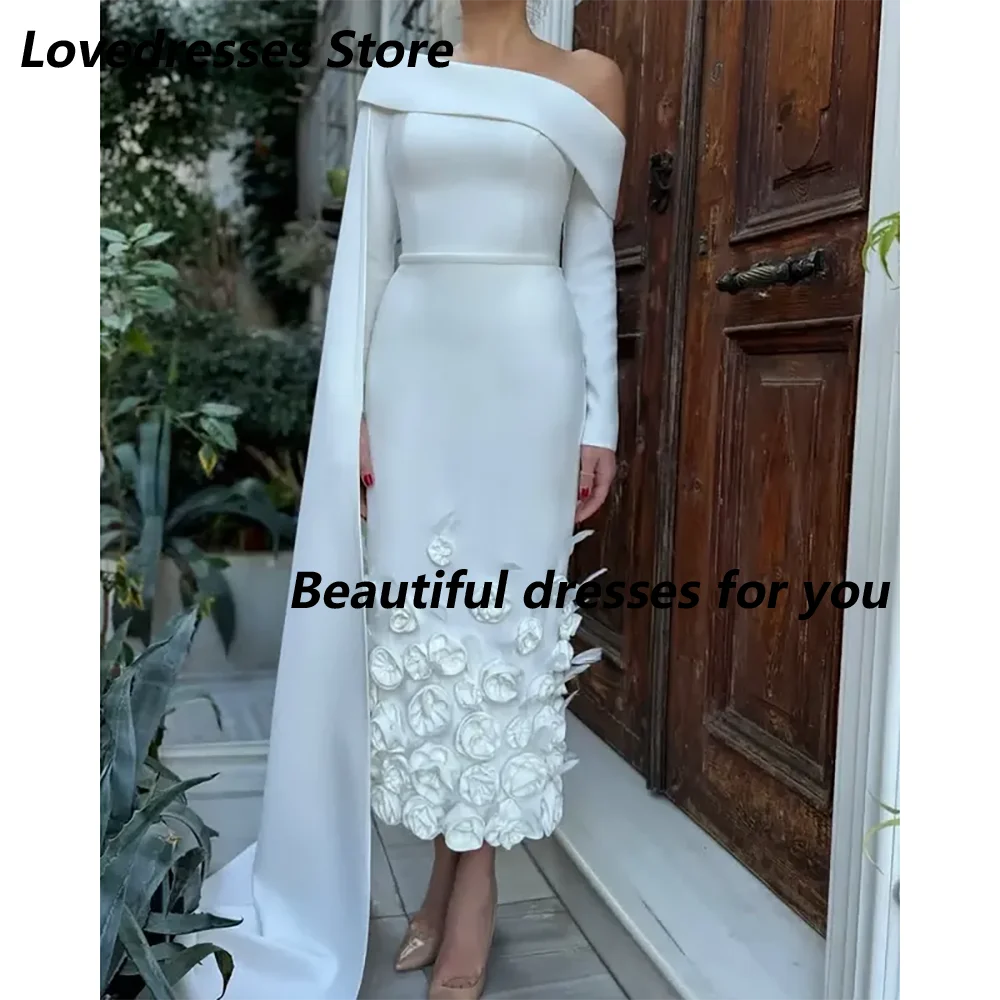 Elegant Evening Dresses Customized Off Shoulder Saudi Arab Prom Gown Long Sleeves A Line Flowers Jersey Midi Formal Party Dress
Elegant Evening Dresses Customized Off Shoulder Saudi Arab Prom Gown Long Sleeves A Line Flowers Jersey Midi Formal Party Dress