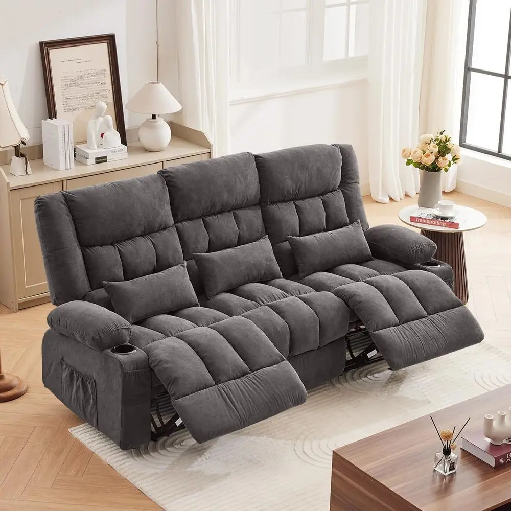 Oversized 3-Seat Manual Recliner Sofa with Cup Holders and Ergonomic Design for Adults
Oversized 3-Seat Manual Recliner Sofa with Cup Holders and Ergonomic Design for Adults