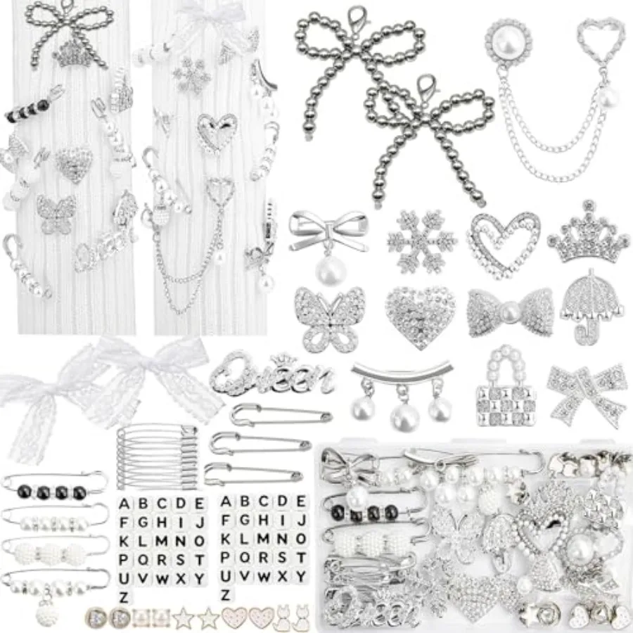 268pcs Silver Junk Socks Charms Kit, Shoe Charms for Sneakers, Brooches and Pins for Women, Pearl and Rhinestone Sock Charm wit
268pcs Silver Junk Socks Charms Kit, Shoe Charms for Sneakers, Brooches and Pins for Women, Pearl and Rhinestone Sock Charm wit
