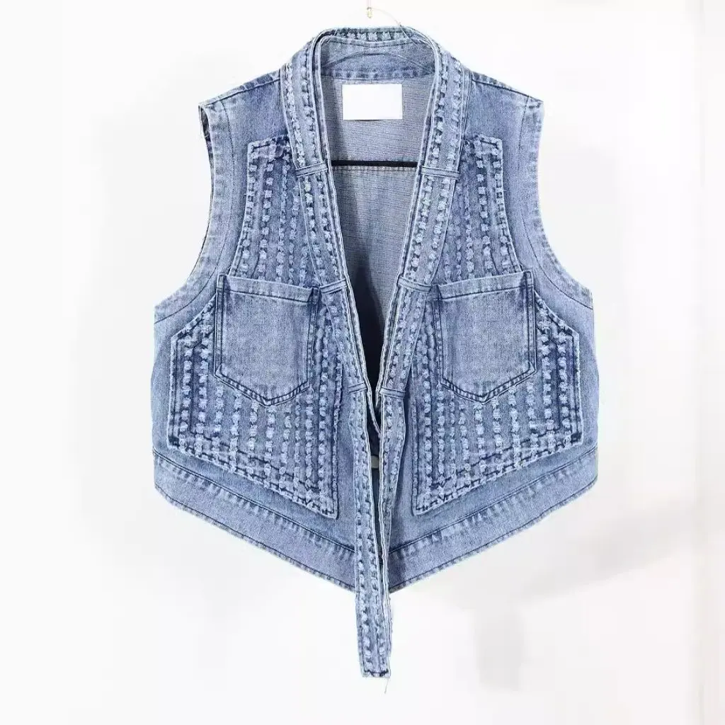 Женская потертая джинсовая куртка, новинка весны, дизайн на молнии и плечах, двусторонняя одежда, топ со съемными рукавами в уличном стиле
Женская потертая джинсовая куртка, новинка весны, дизайн на молнии и плечах, двусторонняя одежда, топ со съемными рукавами в уличном стиле