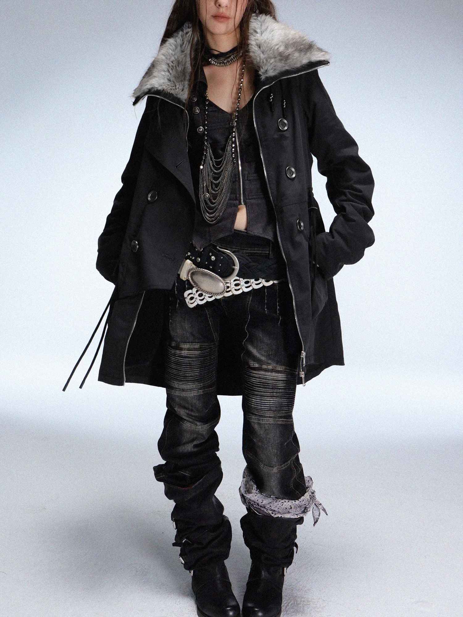 Пальто DoublePunch зимнее, винтажное, средней длины, свободного кроя, с двойным рядом пуговиц, меховым воротником, на флисовой подкладке, для повседневной носки
Пальто DoublePunch зимнее, винтажное, средней длины, свободного кроя, с двойным рядом пуговиц, меховым воротником, на флисовой подкладке, для повседневной носки