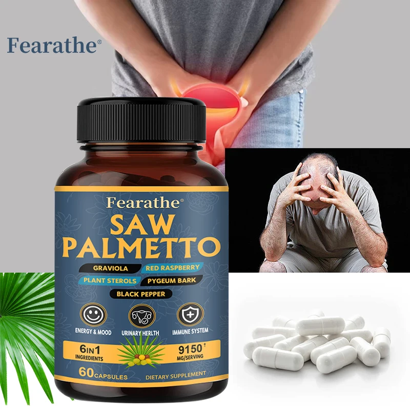 Saw Palmetto Capsules with Organic Ingredients, Support Urinary Tract, Reduce Hair Loss, Thinning Hair & Prostate Health
Saw Palmetto Capsules with Organic Ingredients, Support Urinary Tract, Reduce Hair Loss, Thinning Hair & Prostate Health