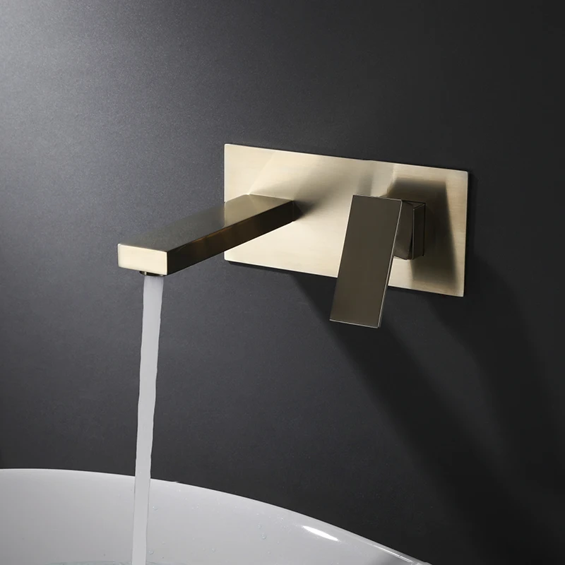 Dual Hole Bathroom Vanity Sink Faucet Wall Mounted Lavatory Basin Sink Faucet One Handle Hot and Cold Mixer Tap Brushed Gold
Dual Hole Bathroom Vanity Sink Faucet Wall Mounted Lavatory Basin Sink Faucet One Handle Hot and Cold Mixer Tap Brushed Gold