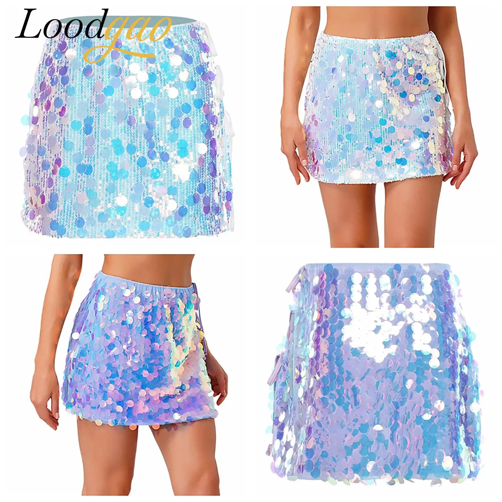 Fashion Women's Sparkle Sequin Skirt Glitter Mini Skirts Side Slit Lace-up Bodycon Skirts Nightclub Bar Raves Party Clubwear
Fashion Women's Sparkle Sequin Skirt Glitter Mini Skirts Side Slit Lace-up Bodycon Skirts Nightclub Bar Raves Party Clubwear