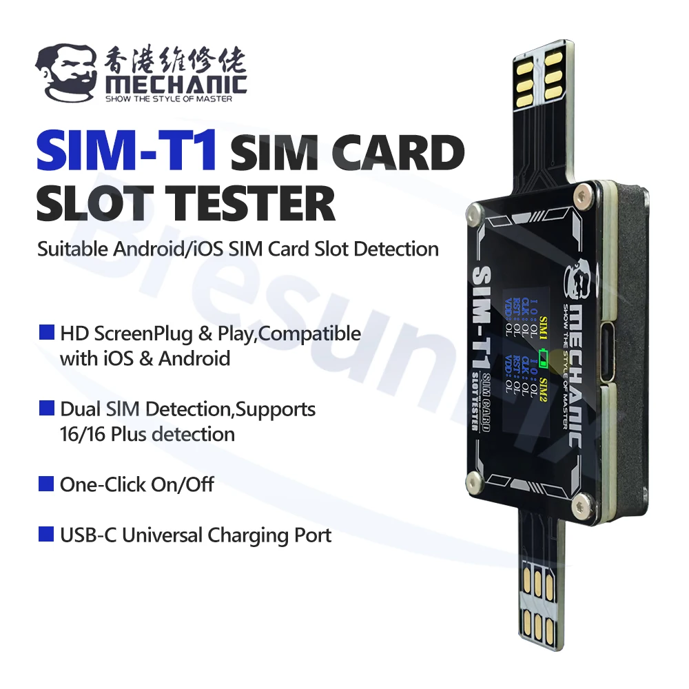 MECHANIC SIM-T1 Phone SIM Card Slot HD Digital Display Tester for IPhone Android Phone Repair SIM Card Slot Inspection Tool
MECHANIC SIM-T1 Phone SIM Card Slot HD Digital Display Tester for IPhone Android Phone Repair SIM Card Slot Inspection Tool