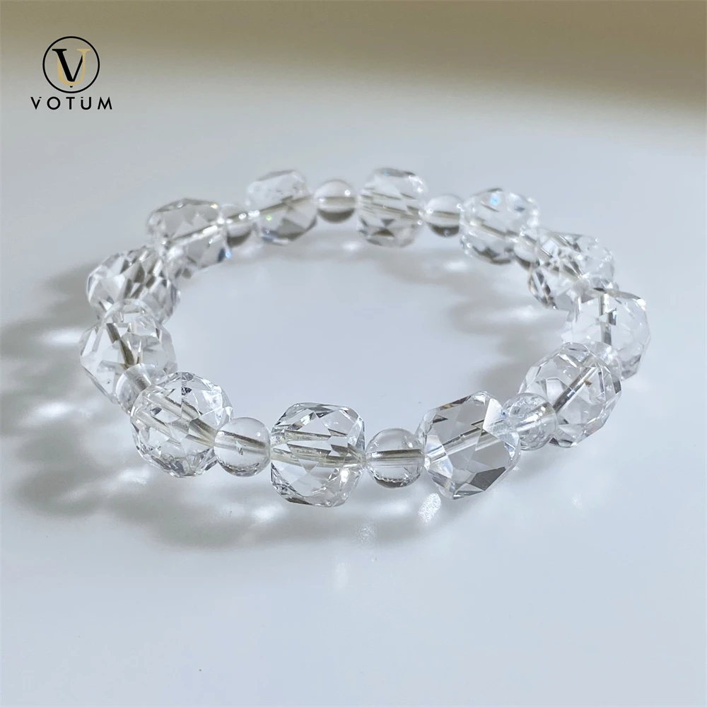 Votum Natural Faceted Clear Quartz Beads Bracelet for Women Lady Girl Yoga Gift Healing White Crystal Bracelets Beaded Jewelry
Votum Natural Faceted Clear Quartz Beads Bracelet for Women Lady Girl Yoga Gift Healing White Crystal Bracelets Beaded Jewelry