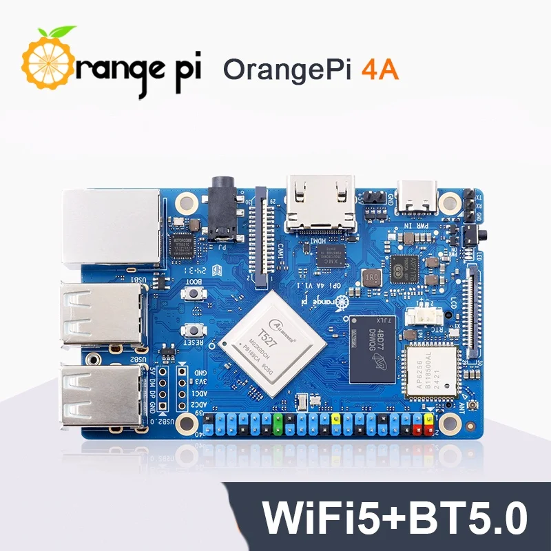 Orange Pi 4A Full Star T527 Eight Core 1.8GHz with Bluetooth WiFi, compatible with SSD
Orange Pi 4A Full Star T527 Eight Core 1.8GHz with Bluetooth WiFi, compatible with SSD