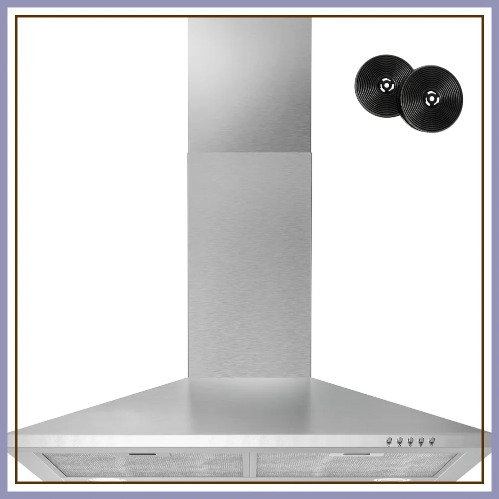 Wall Mount Range Hood 30 inch, LED Lights, 3-Speed Exhaust Fan, Ducted/Ductless, Aluminum Filters, Button Control
Wall Mount Range Hood 30 inch, LED Lights, 3-Speed Exhaust Fan, Ducted/Ductless, Aluminum Filters, Button Control