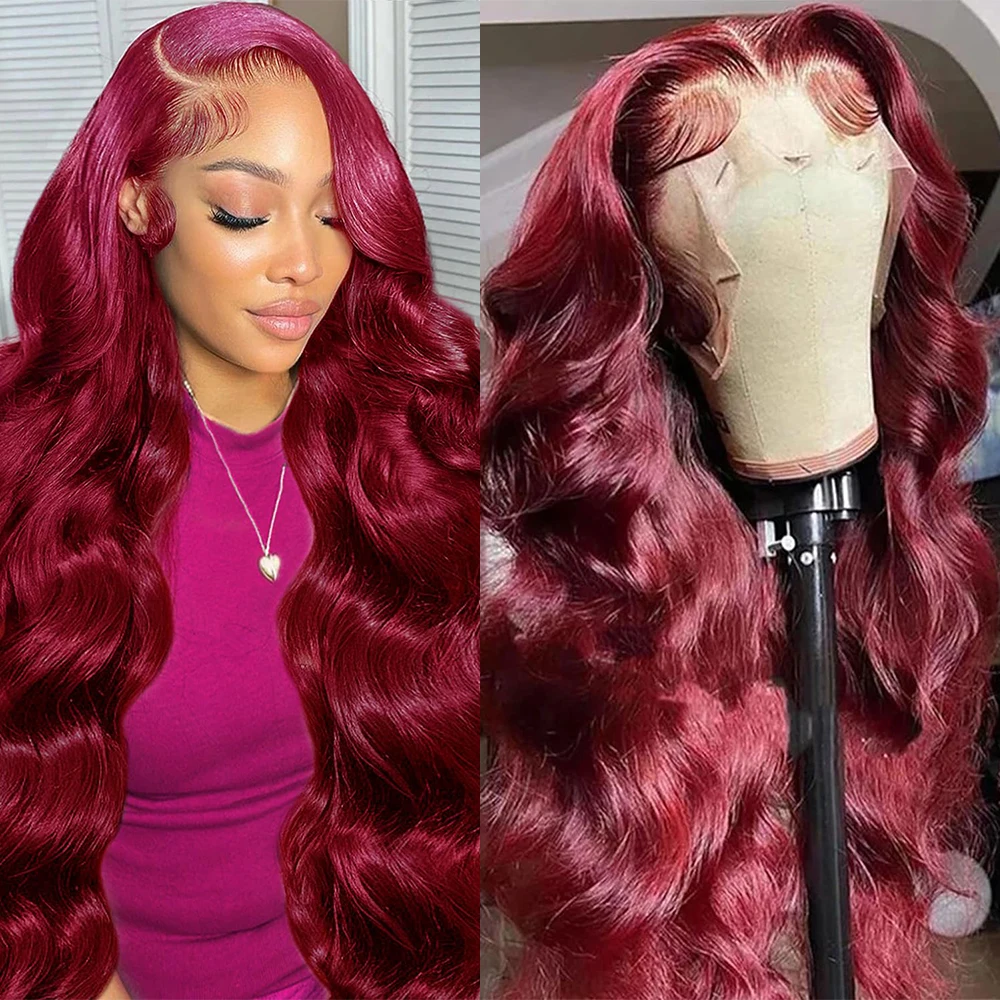 99J Burgundy Wine Red Body Wave Human Hair Wig 13x4 Transparent Lace Front Wig Pre-Plucked Hairline with Baby Hair for Women
99J Burgundy Wine Red Body Wave Human Hair Wig 13x4 Transparent Lace Front Wig Pre-Plucked Hairline with Baby Hair for Women