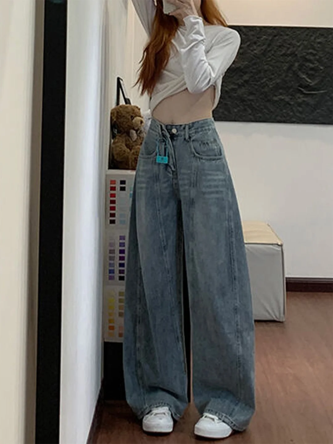 Slimming Blue Denim Jeans High Waist Wide Leg Pants American Style Women's Summer New Arrival Casual Comfortable Loose Fit
Slimming Blue Denim Jeans High Waist Wide Leg Pants American Style Women's Summer New Arrival Casual Comfortable Loose Fit