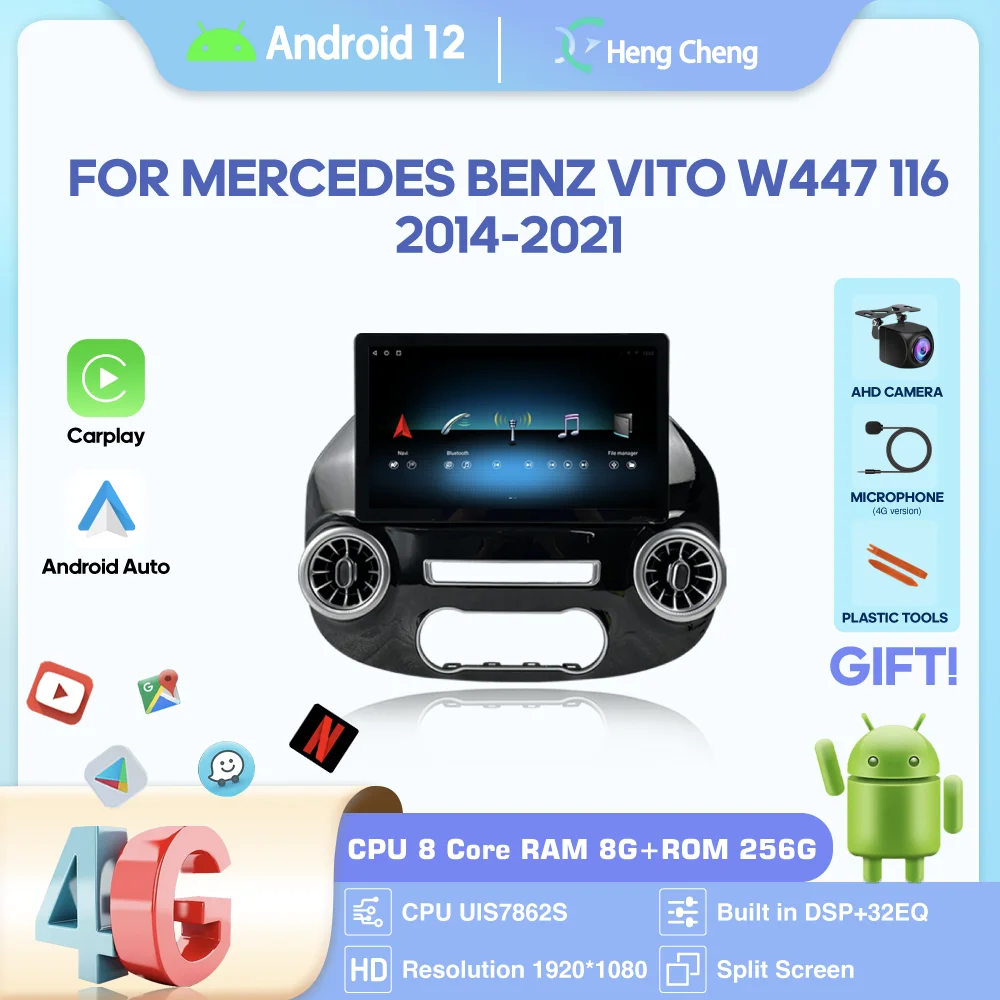 Автомобильный мультимедийный плеер, экран 13,9 дюйма, для Mercedes Benz Vito W447 2014-2021, GPS-навигация, радио, Android12, 8 + 256G CarPlay, 4G, 360 камера
Автомобильный мультимедийный плеер, экран 13,9 дюйма, для Mercedes Benz Vito W447 2014-2021, GPS-навигация, радио, Android12, 8 + 256G CarPlay, 4G, 360 камера