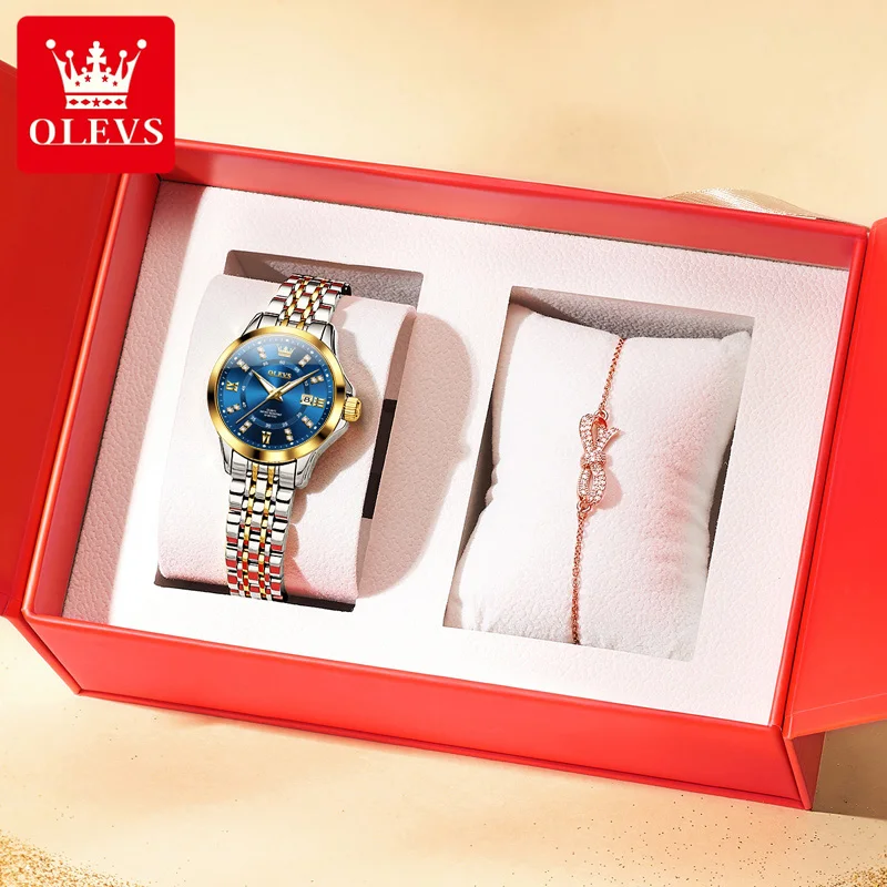 OLEVS Luxury Original Brand Women's Watches Waterproof Calendar Quartz Watch Stainless Steel Strap Luminous Fashion Versatile
OLEVS Luxury Original Brand Women's Watches Waterproof Calendar Quartz Watch Stainless Steel Strap Luminous Fashion Versatile