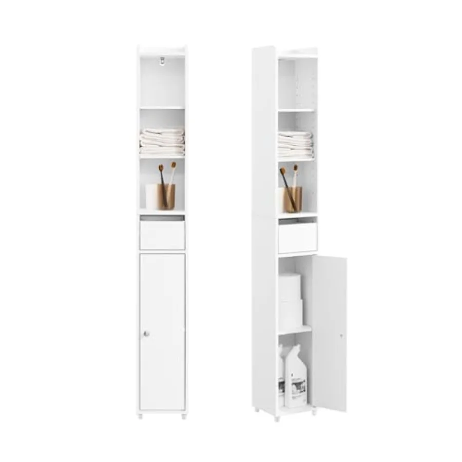 Narrow Storage Cabinet with Drawer and Tissue Dispenser Opening Slim Freestanding Tall Organizer for Small Spaces Compact Corne
Narrow Storage Cabinet with Drawer and Tissue Dispenser Opening Slim Freestanding Tall Organizer for Small Spaces Compact Corne