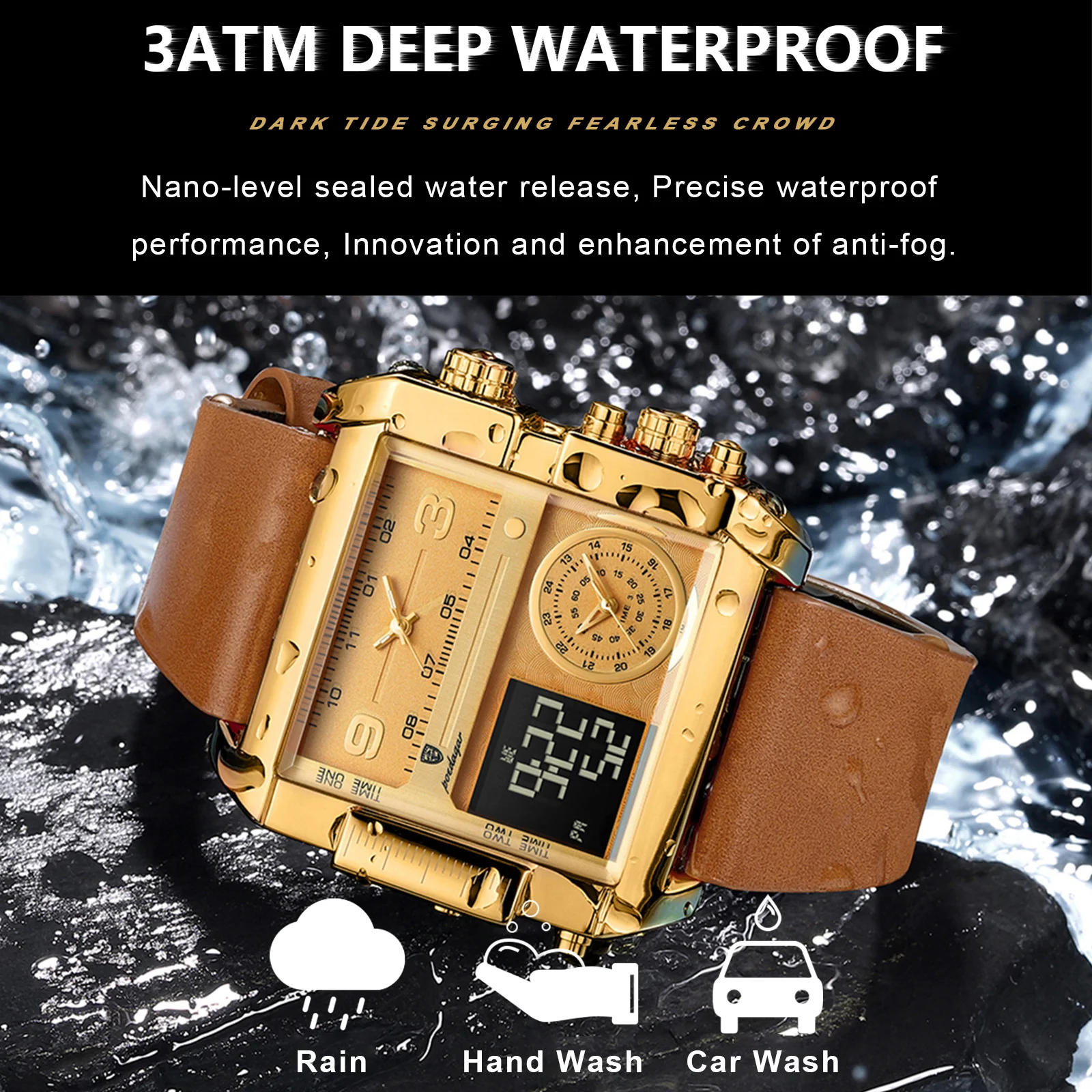 Luxury Rectangle Men’s Digital Quartz Watch - Waterproof Luminous Multifunction with Day & Week Display
Luxury Rectangle Men’s Digital Quartz Watch - Waterproof Luminous Multifunction with Day & Week Display