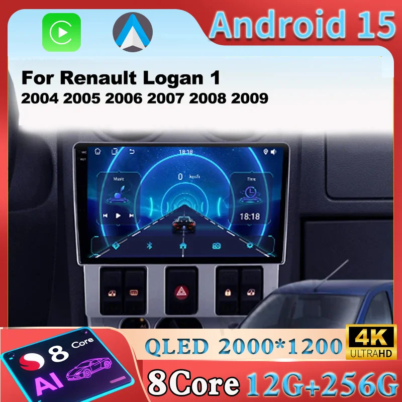 Android 15 Carplay для Renault Logan 1, 2004, 2005, 2006, 2007, 2008, 2009, автомобильный радиоприемник, 4G, WIFI, GPS-навигация, мультимедийное видео
Android 15 Carplay для Renault Logan 1, 2004, 2005, 2006, 2007, 2008, 2009, автомобильный радиоприемник, 4G, WIFI, GPS-навигация, мультимедийное видео