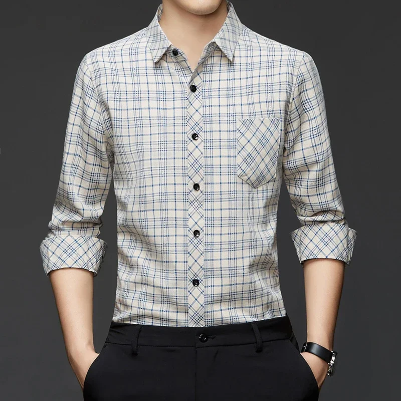 Новая мужская повседневная и модная рубашка из хлопка и льна с длинными рукавами и полосками, удобный и дышащий универсальный топ
Новая мужская повседневная и модная рубашка из хлопка и льна с длинными рукавами и полосками, удобный и дышащий универсальный топ