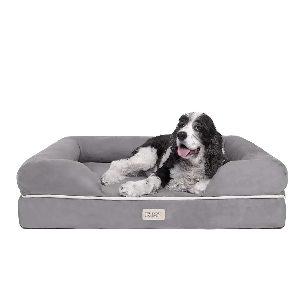 Chester Large Grey Dog Bed - Orthopedic Memory Foam Mattress, Calming Couch, Wall Rim Pillow, Water Resistant, Washable Cover,
Chester Large Grey Dog Bed - Orthopedic Memory Foam Mattress, Calming Couch, Wall Rim Pillow, Water Resistant, Washable Cover,