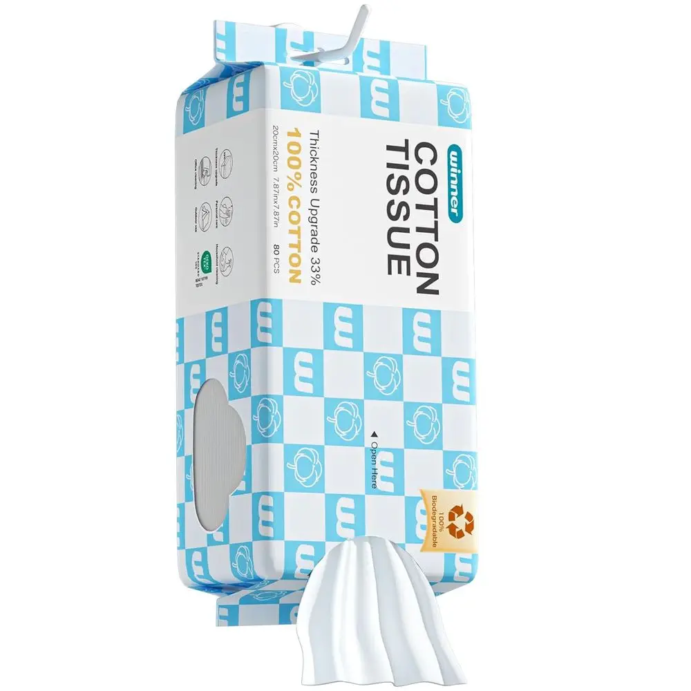 Thick 100% USDA Biobased Facial Towels, 80 Count, Pack of 1, Unscented, Suitable for Sensitive Skin
Thick 100% USDA Biobased Facial Towels, 80 Count, Pack of 1, Unscented, Suitable for Sensitive Skin
