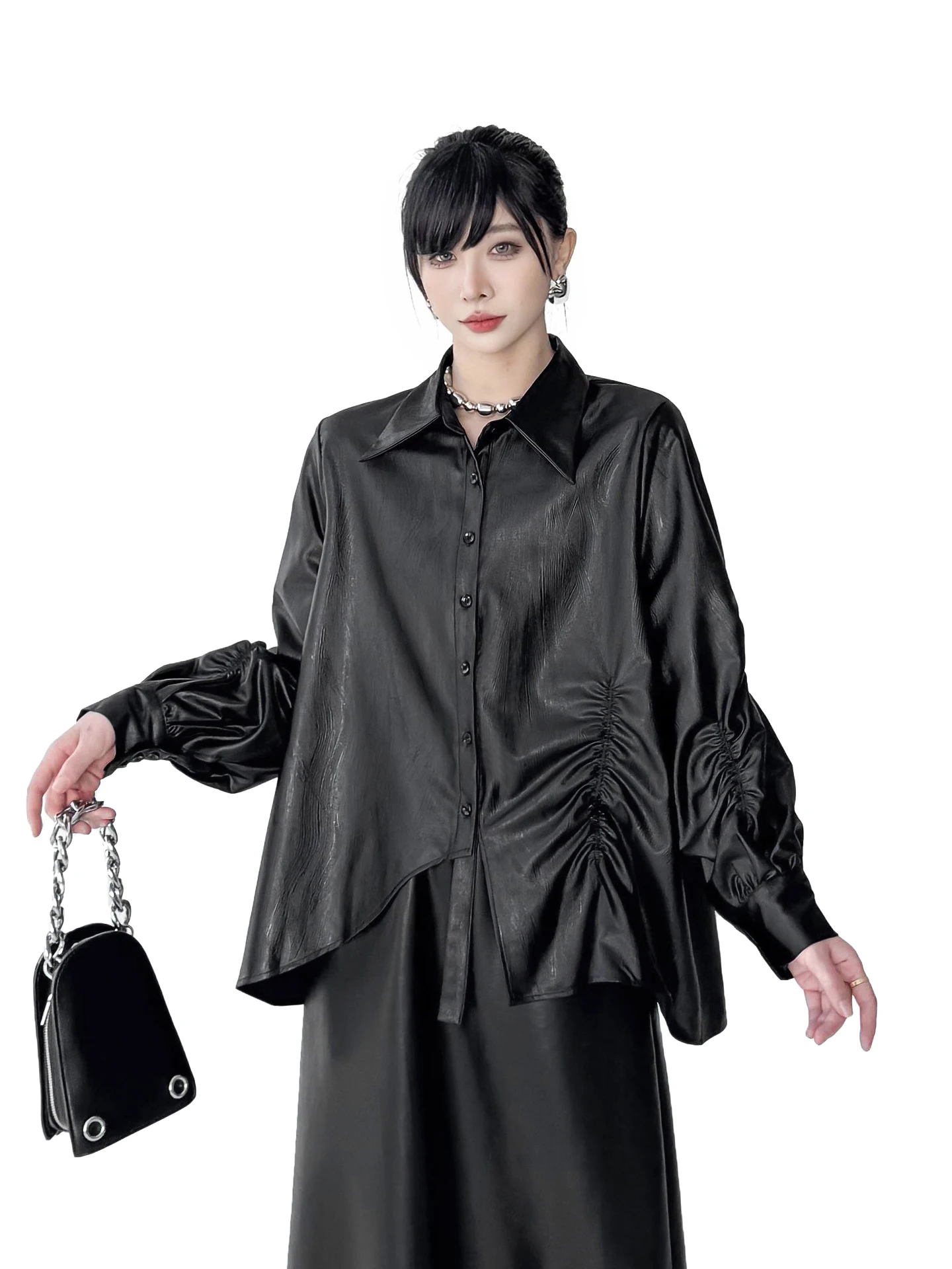Dark Style Asymmetric Loose Long Sleeve Women's Shirt Spring 2026 Fashion Casual Polyester Fiber Slimming Effect No Brand
Dark Style Asymmetric Loose Long Sleeve Women's Shirt Spring 2026 Fashion Casual Polyester Fiber Slimming Effect No Brand