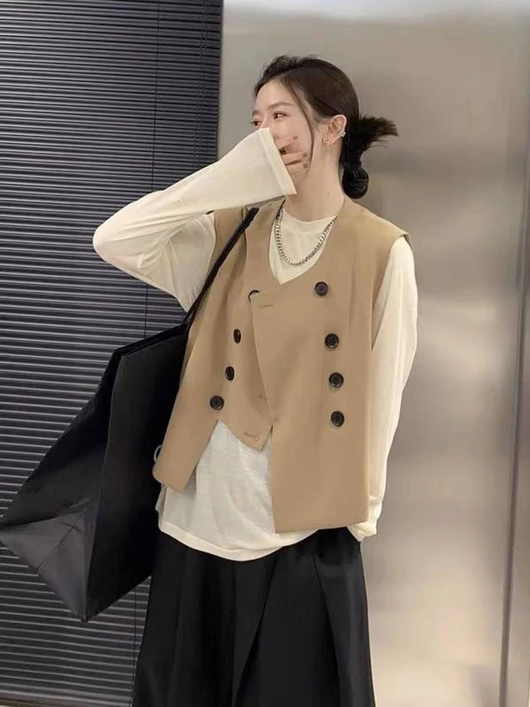 Spring 2026 Slim Fit Double Breasted Unusual Design Fashionable Sleeveless Suit Vest New Arrival Elegant Style round Neck
Spring 2026 Slim Fit Double Breasted Unusual Design Fashionable Sleeveless Suit Vest New Arrival Elegant Style round Neck