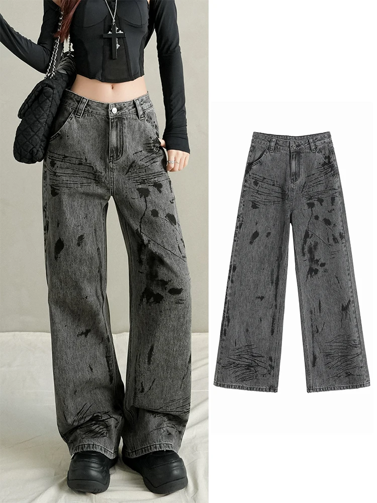Черно-серые мешковатые джинсы в стиле гранж с принтом тай-дай Y2k, уличная одежда, повседневные свободные винтажные прямые джинсы Femme, 2021, джинсовые брюки с высокой талией
Черно-серые мешковатые джинсы в стиле гранж с принтом тай-дай Y2k, уличная одежда, повседневные свободные винтажные прямые джинсы Femme, 2021, джинсовые брюки с высокой талией