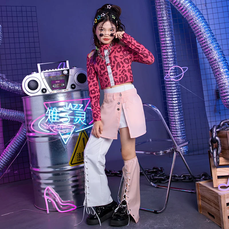 Pink Leopard Street Dance Costume Girls Catwalk Show Stage Wear Streetwear Hip Hop Clothes Children Festival Clothing DL10905
Pink Leopard Street Dance Costume Girls Catwalk Show Stage Wear Streetwear Hip Hop Clothes Children Festival Clothing DL10905