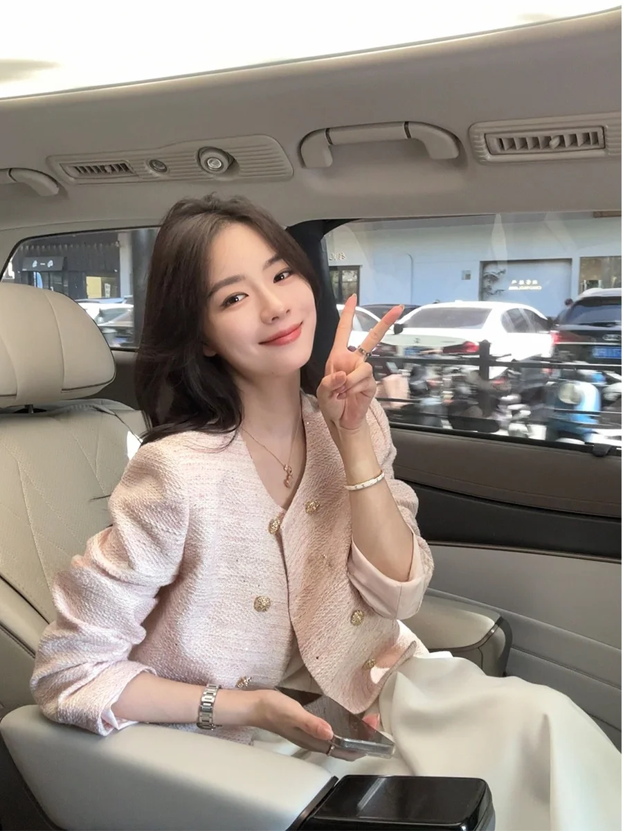 Coralline Sea Texture ort Розовая двубортная верхняя одежда Ele Youthful Cotton Blend Fabric Stand Fit Ladies Jaet
Coralline Sea Texture ort Розовая двубортная верхняя одежда Ele Youthful Cotton Blend Fabric Stand Fit Ladies Jaet