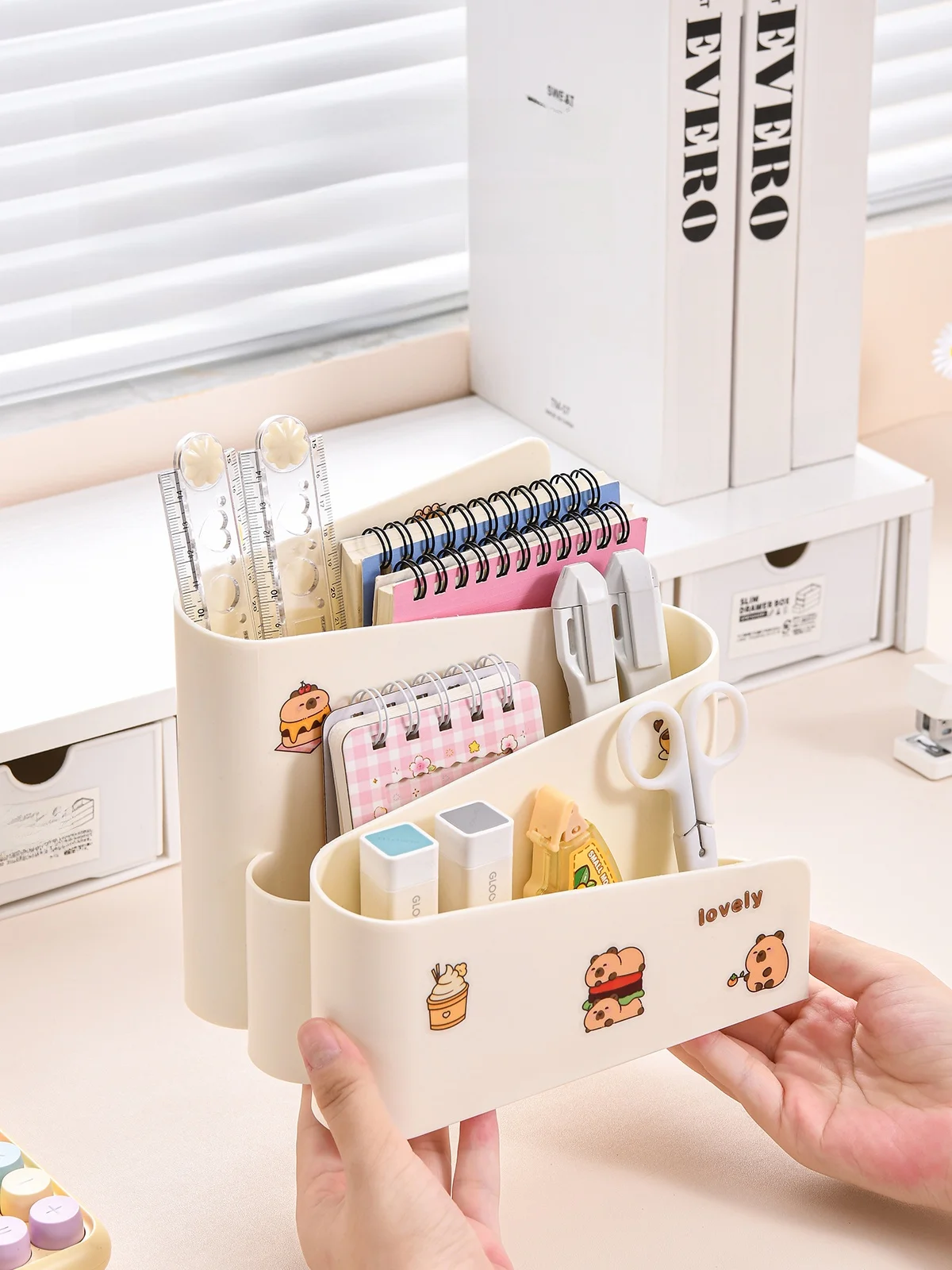 Simple Desktop Organizer Box Student Dormitory Cosmetic Storage Rack Multi-Function Cute Divided Storage Box Home Storage Tools
Simple Desktop Organizer Box Student Dormitory Cosmetic Storage Rack Multi-Function Cute Divided Storage Box Home Storage Tools