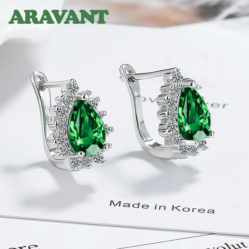 Aravant 925 Silver Green Zircon Water Drop Earring For Women Girls Fashion Jewelry
Aravant 925 Silver Green Zircon Water Drop Earring For Women Girls Fashion Jewelry