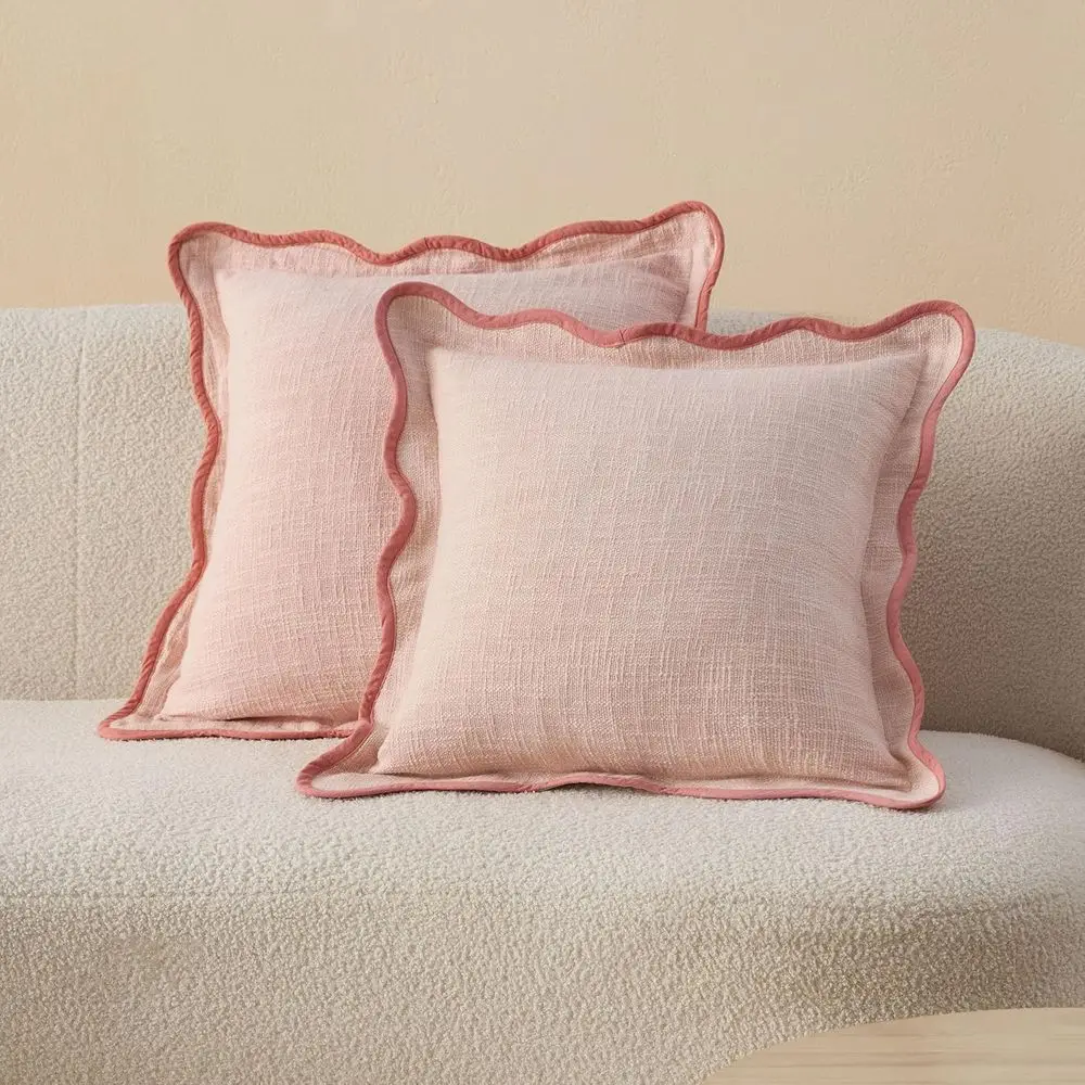 Set of 2 Scalloped Cotton Boho Pillow Covers, 20x20, Handcrafted in India, Shell Pink, Perfect for Sofa or Living Room Decor
Set of 2 Scalloped Cotton Boho Pillow Covers, 20x20, Handcrafted in India, Shell Pink, Perfect for Sofa or Living Room Decor