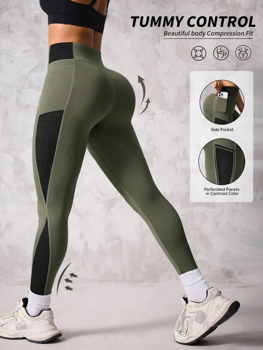 High Waist Seamless Tummy Control Leggings With Side Pocket For Women
High Waist Seamless Tummy Control Leggings With Side Pocket For Women