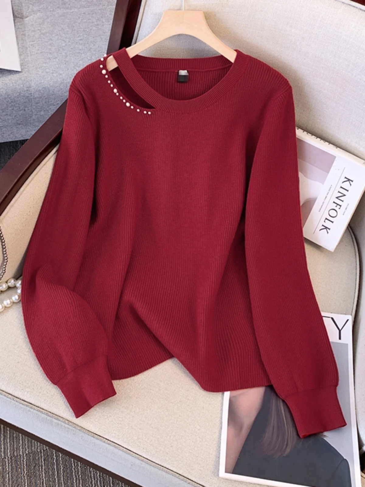 Ankela Heavy Duty Beaded Hollow out Knitwear Women's Spring Autumn Large Size Fat MM European Style Top Bottom Knitted Shirt
Ankela Heavy Duty Beaded Hollow out Knitwear Women's Spring Autumn Large Size Fat MM European Style Top Bottom Knitted Shirt